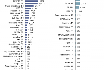 Fundsze inwestycyjne zanotowały wzrosty wartości zarządzanych aktywów 14 raz z rzędu