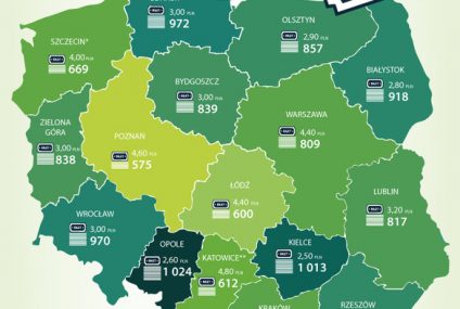 Ile biletów komunikacji miejskiej kupisz za średnią pensję w danym województwie?