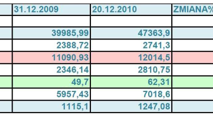 GPW- podsumowanie roku 2010