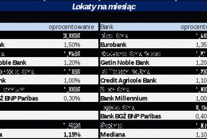 Najlepiej oprocentowane lokaty oferują Idea Bank i Bank Ochrony Środowiska