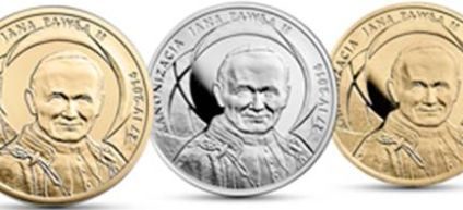 Kanonizacja Jana Pawła II – nowe monety kolekcjonerskie NBP