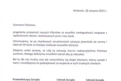 SK Bank: Mocno nadwyrężyliśmy zaufanie