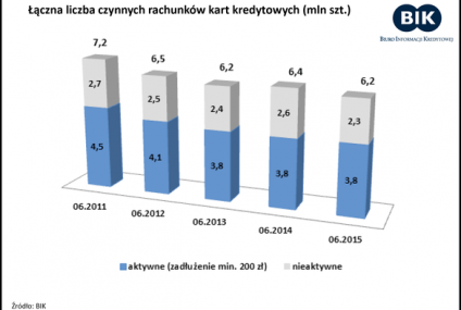 6,2 mln kart kredytowych znajduje się w portfelach Polaków