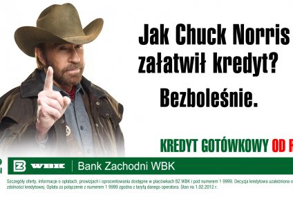 Chuck Norris reklamuje kredyt gotówkowy Banku Zachodniego WBK