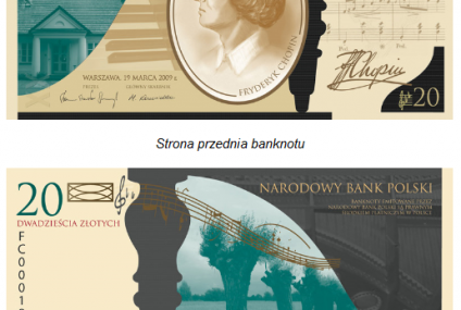 Banknot NBP na 200. rocznicę urodzin Fryderyka Chopina