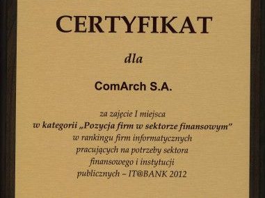 Comarch po raz kolejny wyróżniony nagrodami  IT@BANK 2012