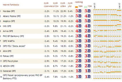 Ranking funduszy emerytalnych (czerwiec 2013)