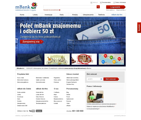 mBank zmienia stronę internetową