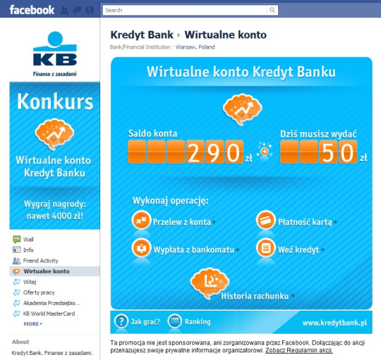 Aplikacja "Wirtualne konto" dla Kredyt Banku