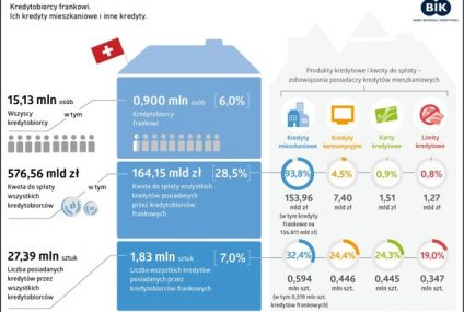 BIK: Systematycznie zmniejsza się liczba kredytów frankowych