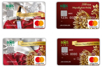 Karty płatnicze na 100-lecie Odzyskania Niepodległości od BOŚ