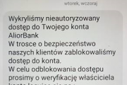 Alior Bank ostrzega przed SMS-ami z linkiem do fałszywej strony