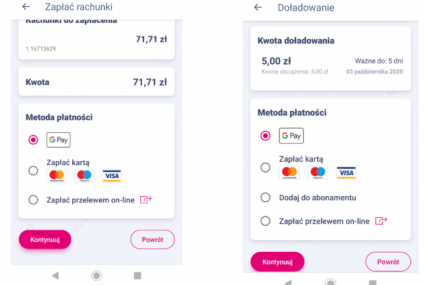 Płatność za fakturę i doładowanie konta w T‑Mobile również z Google Pay