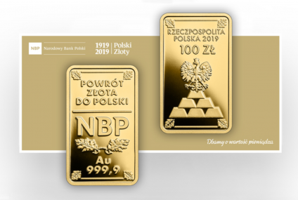 NBP wprowadził do obiegu monetę kolekcjonerską w kształcie sztabki złota