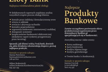 Złoty Bankier 2020 – zamów raport z wynikami swojego banku