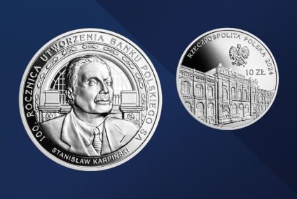 Nowa moneta kolekcjonerska „100. rocznica utworzenia Banku Polskiego SA”.