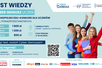 WIB rozwija cyfrowe kompetencje młodzieży. Wystartowała kolejna edycja testu Cyber Geniusz Uczeń