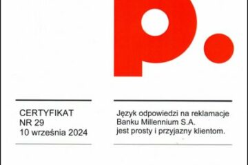 Odpowiedzi na reklamacje w Banku Millennium z certyfikatem jakości Odpowiedzi na reklamacje w Banku Millennium z certyfikatem jakości
