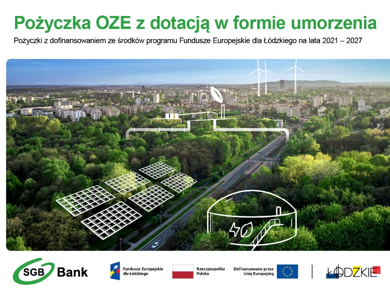 Pożyczka OZE od SGB-Banku i BGK dla firm i instytucji z województwa łódzkiego