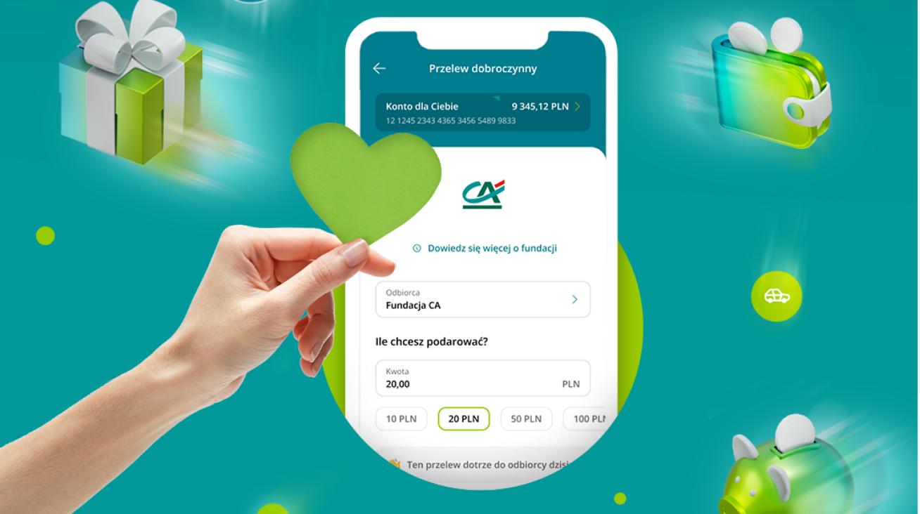 Credit Agricole zachęca klientów, by w Mikołajki wsparli organizację charytatywną przelewem dobroczynnym