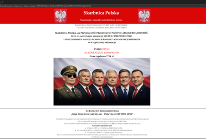 Cyberprzestępcy podszywają się pod Skarbnicę Narodową, wykorzystując wizerunek byłych prezydentów RP