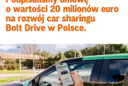 ING Leasing finansuje flotę car-sharingu Bolt Drive w Polsce kwotą 20 mln euro