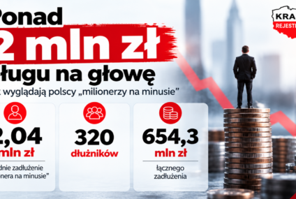 Polscy „milionerzy na minusie" w danych KRD. Ubywa dłużników