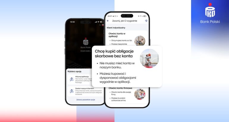PKO BP: zakup obligacji skarbowych w aplikacji banku bez konieczności otwierania konta