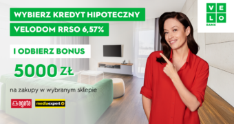 VeloBank przechodzi na POLSTR w hipotekach. Do kredytu dorzuca kartę podarunkową